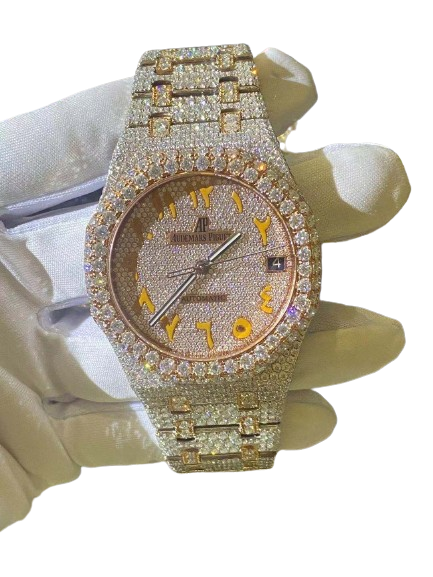 Rose Yellow Digits moissanite Audemars Piguet Royal Oak Series - Premium Aftermarket Luxury