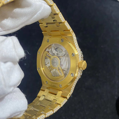 Yellow rainbow Moissanite Audemars Piguet Royal Oak - Premium Aftermarket