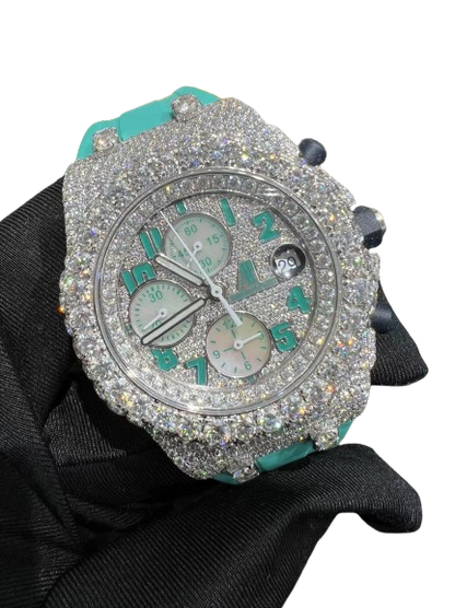 Turquoise Moissanite Audemars Piguet Royal Oak 26240 - Premium Aftermarket Luxury