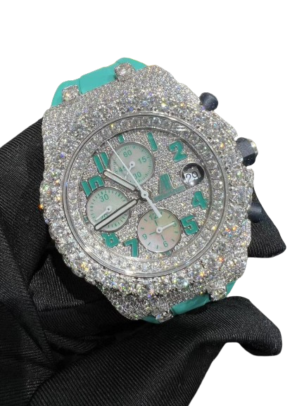 Turquoise Moissanite Audemars Piguet Royal Oak 26240 - Premium Aftermarket Luxury