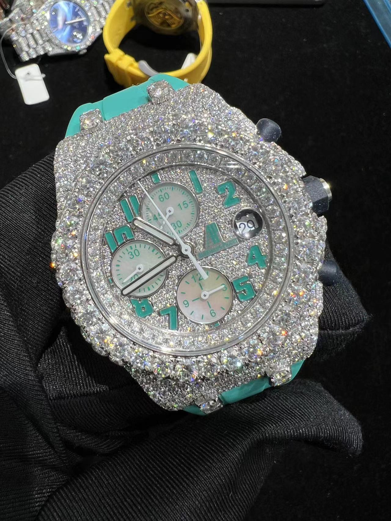 Turquoise Moissanite Audemars Piguet Royal Oak 26240 - Premium Aftermarket Luxury