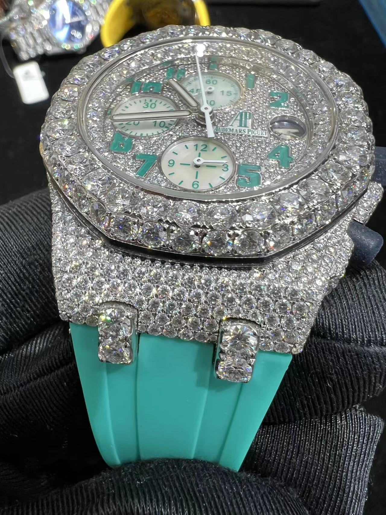 Turquoise Moissanite Audemars Piguet Royal Oak 26240 - Premium Aftermarket Luxury