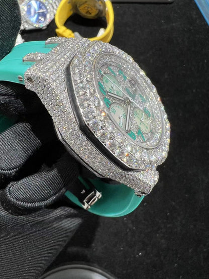 Turquoise Moissanite Audemars Piguet Royal Oak 26240 - Premium Aftermarket Luxury