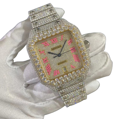 Pink Digits moissanite Cartier Santos WGSA0042 - Premium Aftermarket Luxury