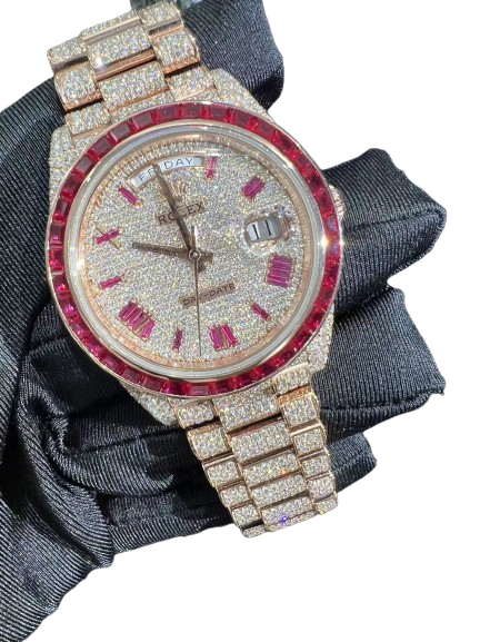 Ruby Face Moissanite Rolex day-date m228235 - Premium Aftermarket Luxury