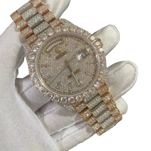 Rose Moissanite Rolex Day-Date M228236-0003 - Premium Aftermarket Luxury