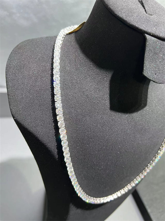 VVS Moissanite Tennis Chain - 925 Sterling Silver 4MM 24 inches