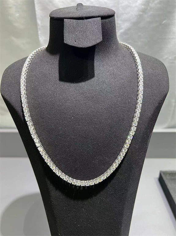 VVS Moissanite Tennis Chain - 925 Sterling Silver 4MM 24 inches