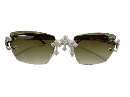 Moissanite Cross Glasses Brown Tint - Premium Aftermarket Luxury