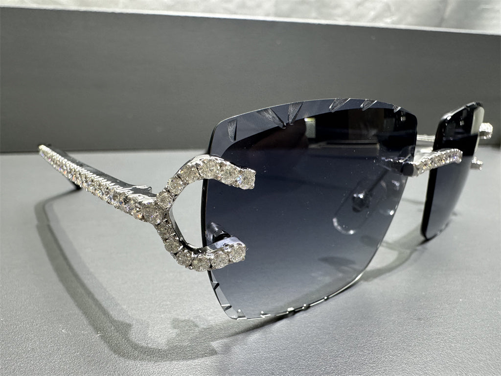 Moissanite White Gold Glasses - Premium Aftermarket Luxury